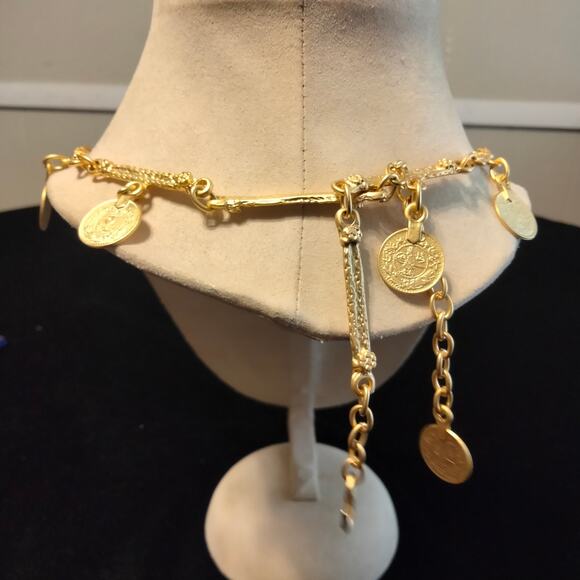 Iris Apfel & Bajalia Gold Coin Embellished Statement Necklace - Picture 3 of 16